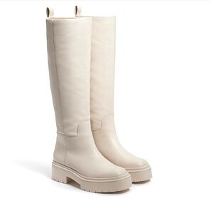 Sam Edelman Latrina Ivory Leather knee high boots size 10
